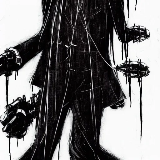 Prompt: Mr Bean looking sinister, by Tsutomu Nihei, highly detailed