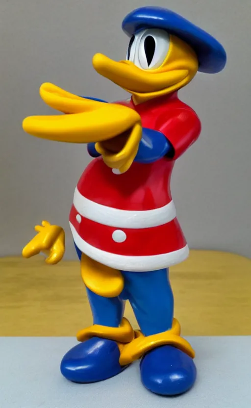 Image similar to disney, donald duck, 1980, figurine, made in china, detailed product photo