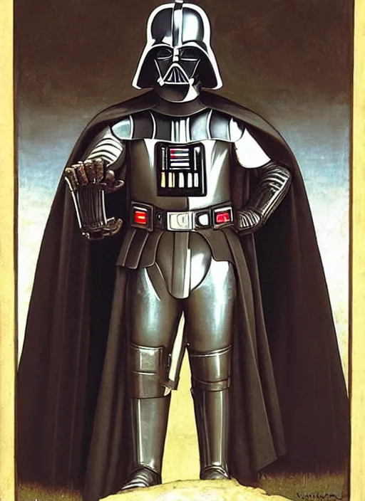 Image similar to darth vader as medieval knight, bouguereau