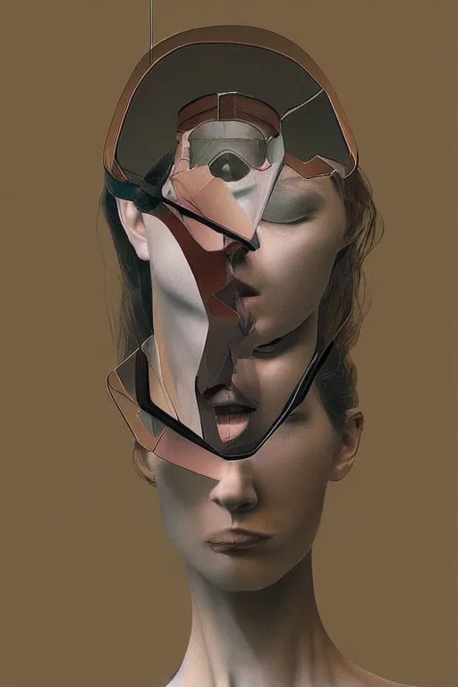 Image similar to woman wearing oculus and digital glitch head edward hopper and james gilleard, zdzislaw beksisnski, higly detailed