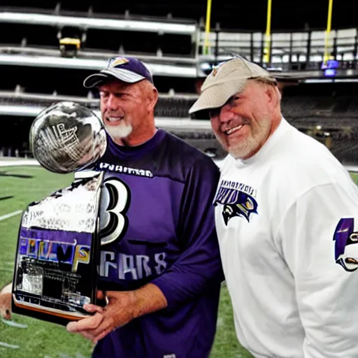 Prompt: chuck clark of the baltimore ravens, chuck clark's face, holding the lombardi trophy