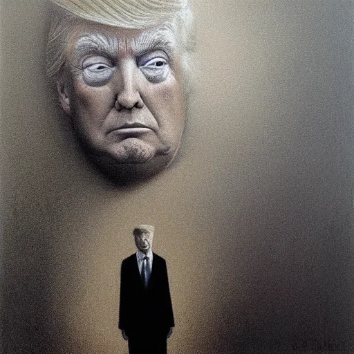 Prompt: Donald Trump official portrait by beksinski