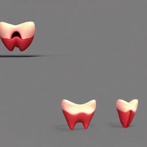 Image similar to poorly rendered 3 d set of teeth