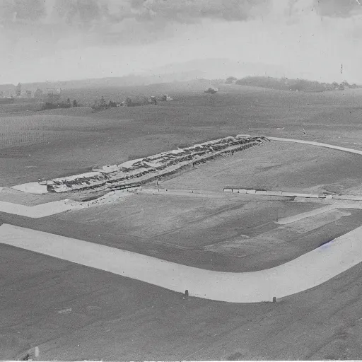 Prompt: aerodrome, 1930s photo
