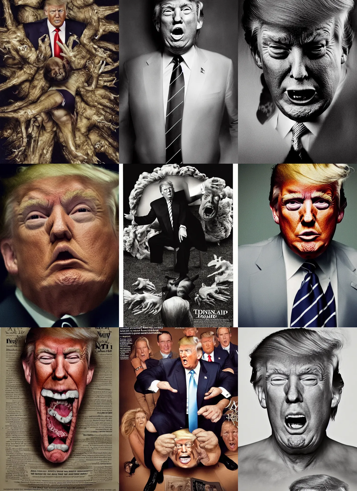 Prompt: donald trump's repulsive true form, photograph by annie leibovitz
