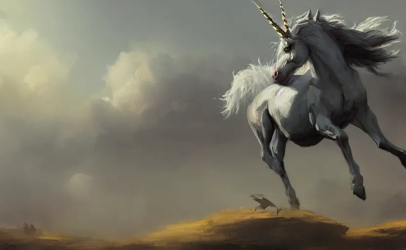 Image similar to a painting of a unicorn trending on artstation in the style of greg rutkowski