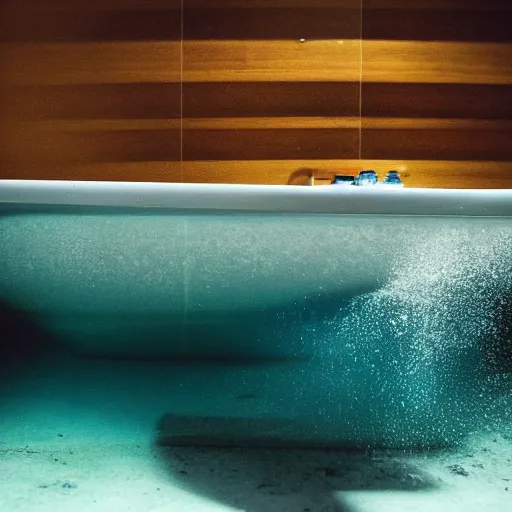 Prompt: photo of a bathtub underwater