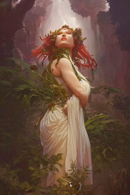 Image similar to goddess of nature, highly detailed, digital painting, artstation, concept art, smooth, sharp focus, illustration, Unreal Engine 5, 8K, art by Ross Tran and greg rutkowski and alphonse Mucha