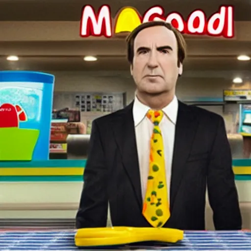 Image similar to saul goodman plastic mcdonalds toy realistic photo