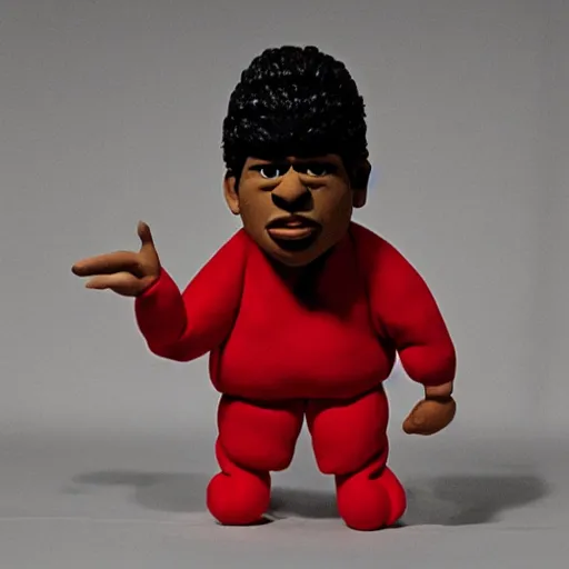 Prompt: ilovemakonnen made of clay, claymation character