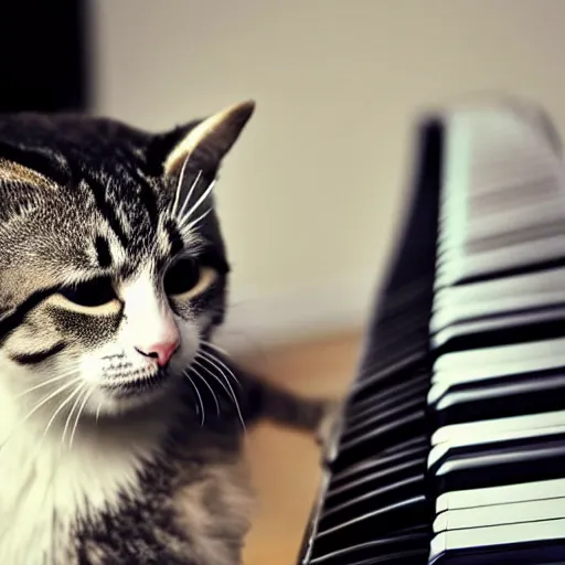 Image similar to photo of a cat playing a keyboard