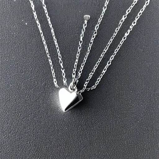 Prompt: a cute silver necklace pendant