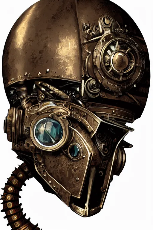 Image similar to steampunk helmet fantasy art mask robot ninja stylized digital illustration sharp focus, elegant intricate digital painting artstation concept art global illumination ray tracing advanced technology chaykin howard and campionpascale and cooke darwyn and davis jack