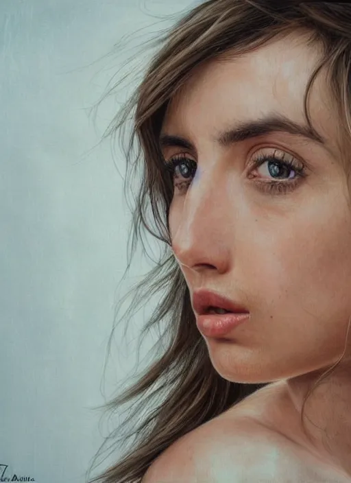 Image similar to hyper realistic, highly detailed portrait of ana de armas, tomasz stefanowski