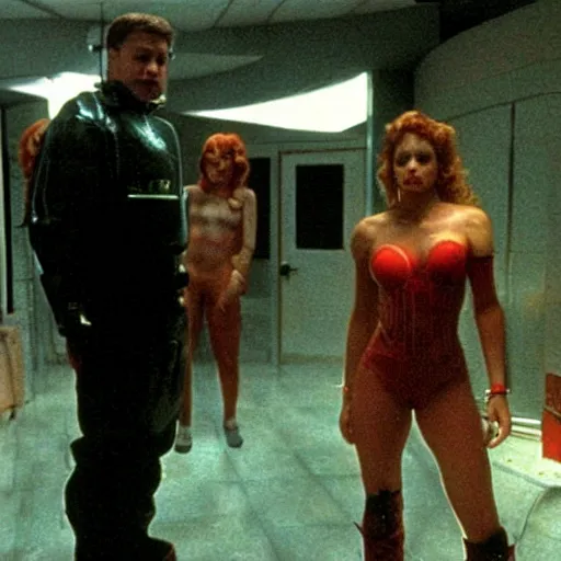 Image similar to a still of the movie weird science, 2 0 0 4 doom 3 visuals and graphics aesthetic