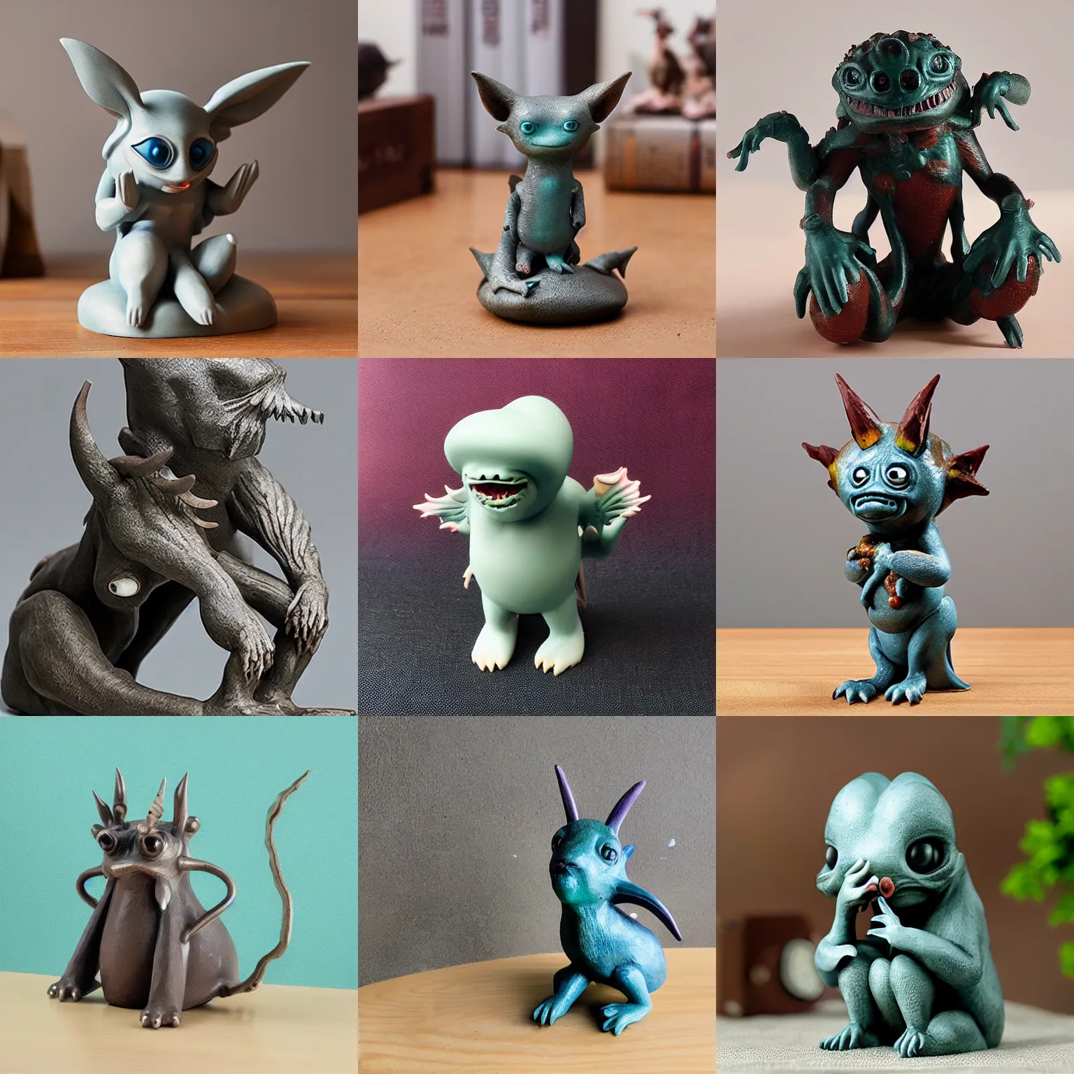 Prompt: hyeronimous bosch creature figurine