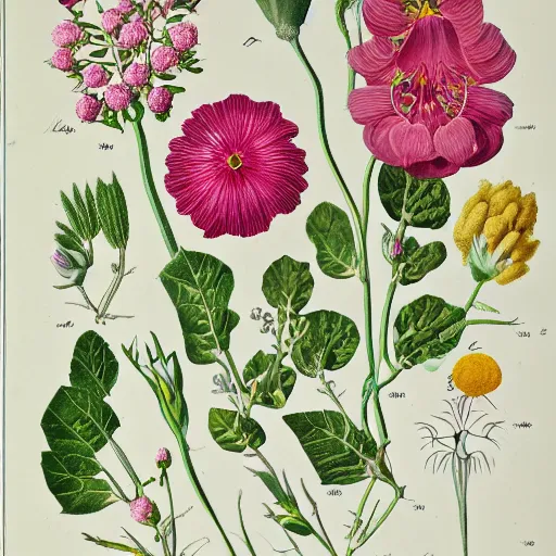 Image similar to botanical illustration of flowers