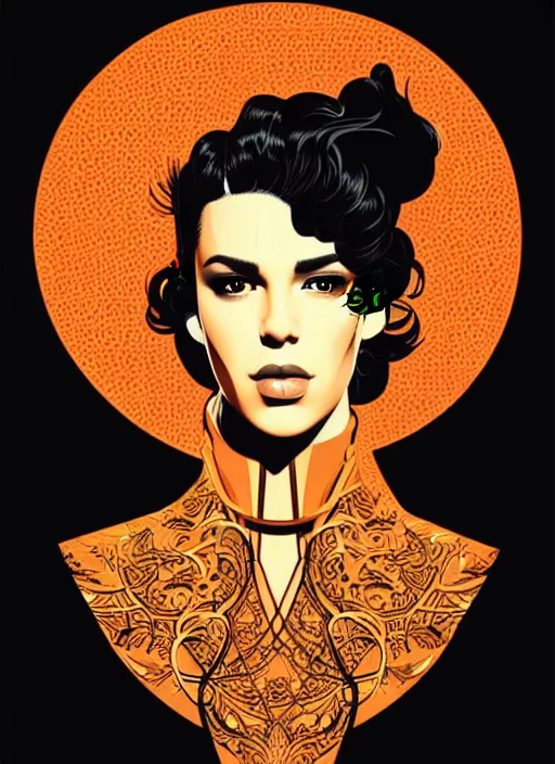 Image similar to silhouette of spanish singer camaron, vector art style, full shot, intricate, elegant, highly detailed, digital art, ffffound, art by jc leyendecker and sachin teng