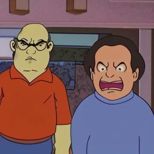 Prompt: George Costanza getting increasingly angry at Jerry Seinfeld for not getting Digimon names right.