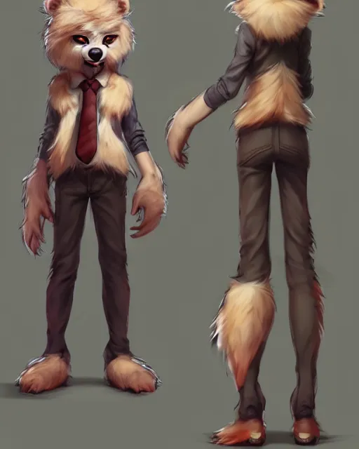 Prompt: character concept art of a cute young male anthropomorphic furry | | cute - fine - face, pretty face, key visual, realistic shaded perfect face, fine details by stanley artgerm lau, wlop, rossdraws, james jean, andrei riabovitchev, marc simonetti, and sakimichan, trending on artstation