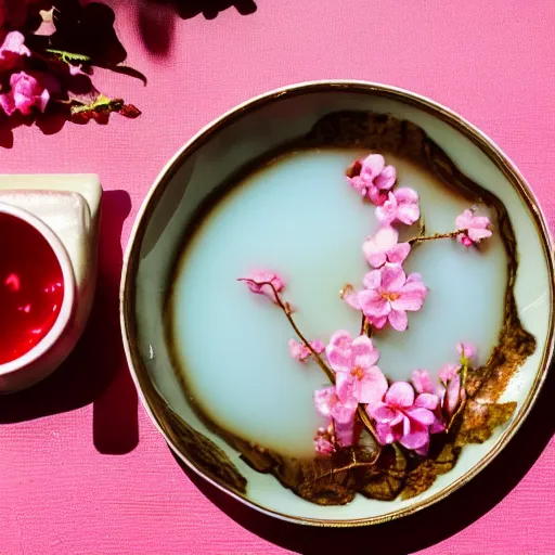 Image similar to photo of cherry blossom tea