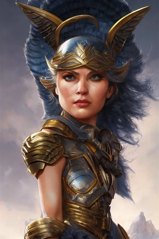 Image similar to amazon valkyrie athena, d & d, fantasy, portrait, highly detailed, headshot, digital painting, trending on artstation, concept art, sharp focus, illustration, art by artgerm and greg rutkowski and magali villeneuve