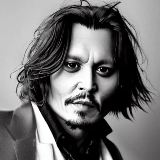 Image similar to photograph of johnny depp's head on the body of a golden retriever, hd, detailed face