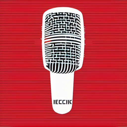 Image similar to iconic vector logo illustration of a microphone line art, bold