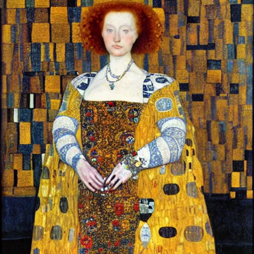 Image similar to Gustav Klimt painting of Elizabeth I. of England