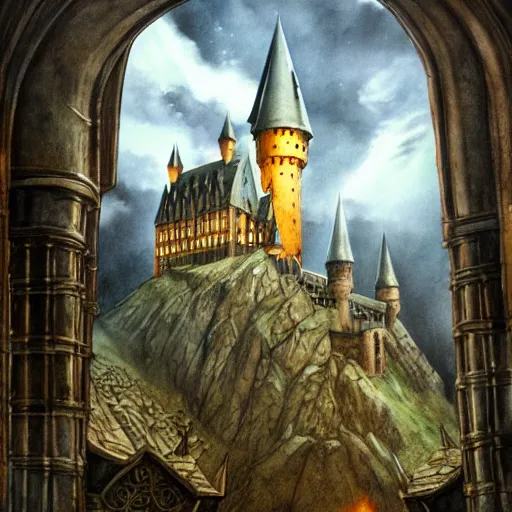 inside hogwarts castle, a detailed matte painting by | Stable Diffusion