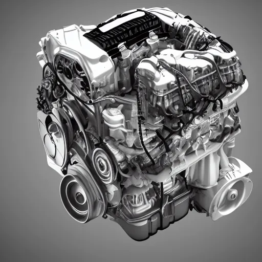 Image similar to Anatomy of an Volvo D5 engine, readable anatomy of an Volvo D5 engine, Readable drawing, Realism, clear image,