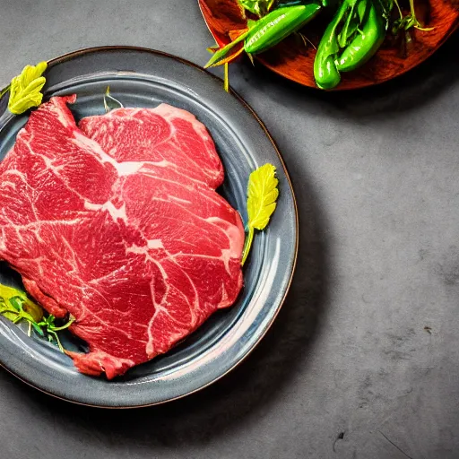 Image similar to meat on a plate, 4 k food photography