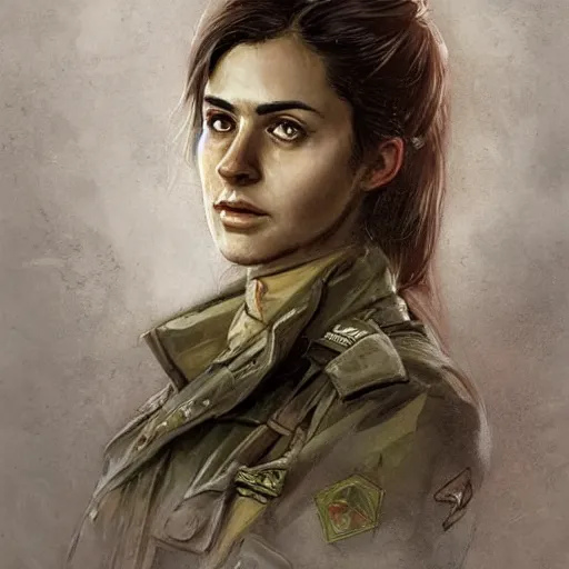 Prompt: portrait of a spanish communist paulina odena garcia, epic, tragic, military art, fantasy, hd shot, digital portrait, beautiful, artstation, comic style, by artgerm, guy denning, jakub rozalski, magali villeneuve and charlie bowater