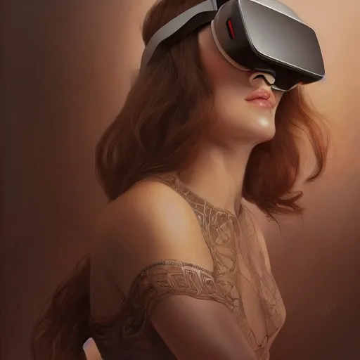 Image similar to apple vr headset, intricate, elegant, highly detailed, lifelike, digital painting, artstation, illustration, smooth, sharp focus, art by scott davidson, albert aublet, krenz cushart, artem demura, mucha