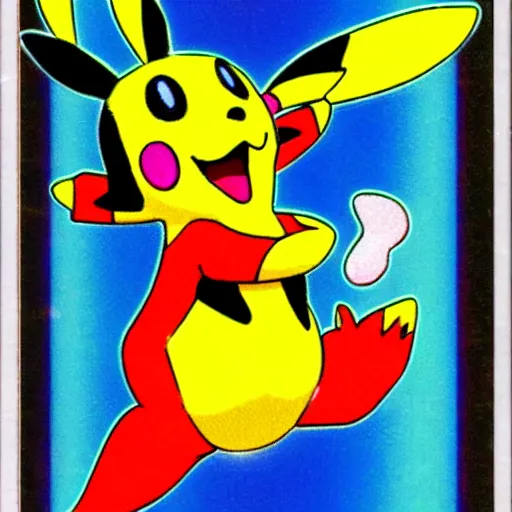 Image similar to holographic shiny colorful pokemon collectible trading card of a banana playing guitar