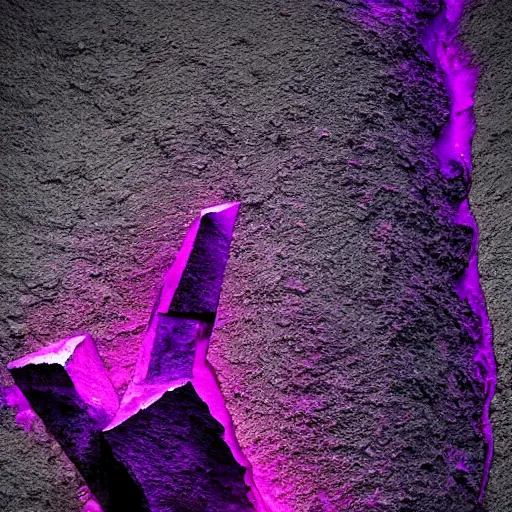 Prompt: 3D statue!!!, purple shattered paint!, glowing lava!!!, conglomerate!, slush!!, organized composition!, abstract!, black backdrop!, 4k!, award-winning photo!!!!