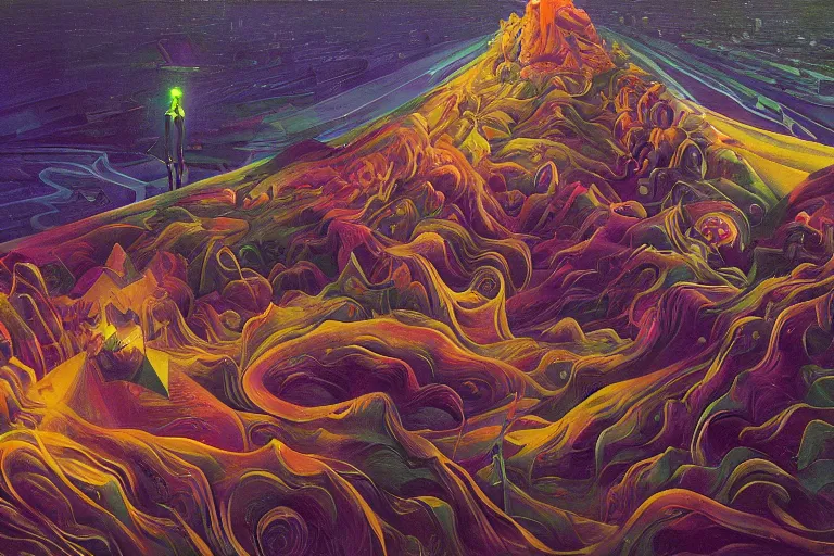 Image similar to Third eye voidscape by Simon Stålenhag and Umberto Boccioni, oil on canvas