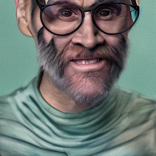 Image similar to digital art of Jim Carrey disguised as a chameleon, artstation,8k, detailed,hd,hq,award winning art