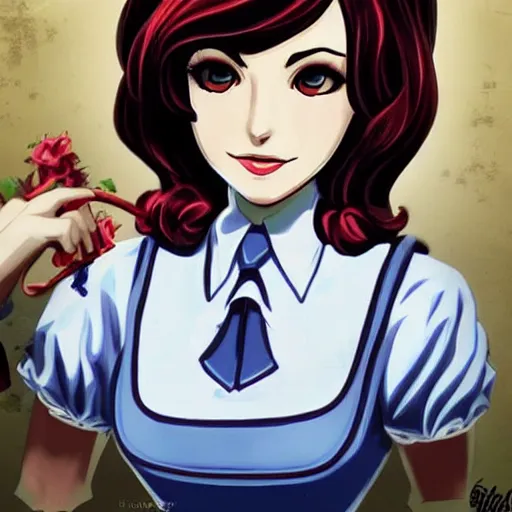 Prompt: elizabeth from bioshock infinite, anime