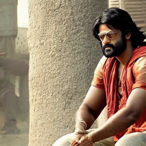 Image similar to film still of prabhas in kgf chapter 2