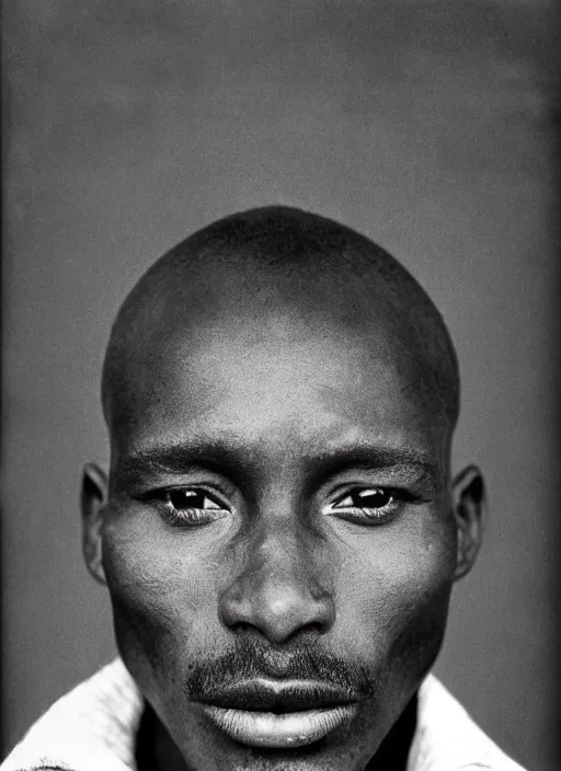 Image similar to a portrait of an african man by herb ritts