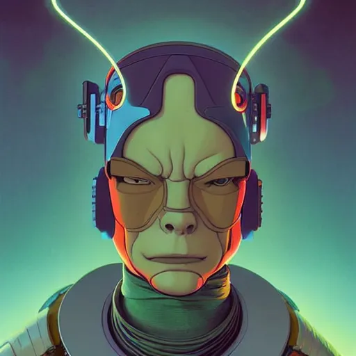 Prompt: 2 0 7 7 futurama bender portrait by charles vess and james jean and erik jones and rhads, inspired by ghost in the shell, beautiful fine face features, intricate high details, sharp, ultradetailed, 3 d octane render