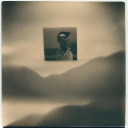 Image similar to artsy polaroid of a surreal double exposure