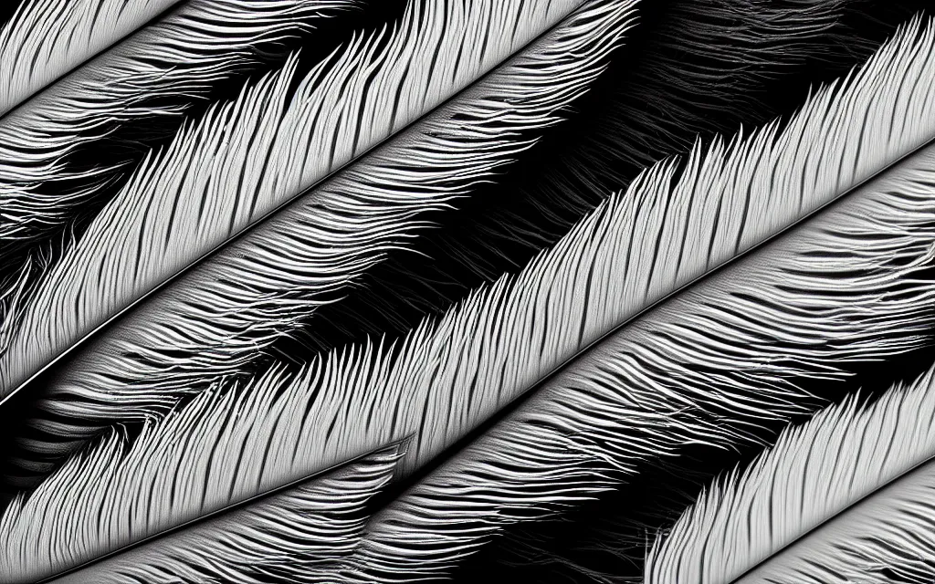 Image similar to close up of feathers, high contrast cinematic lighting, ambient occlusion render, duotone, detailed