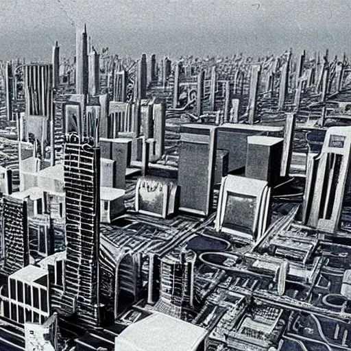 Prompt: the city of tomorrow in 1970
