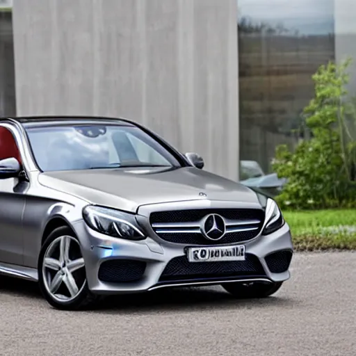 Prompt: a grey mercedes - benz c - class