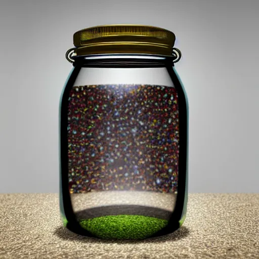 Prompt: universe in jar, hyperrealistic, 8k