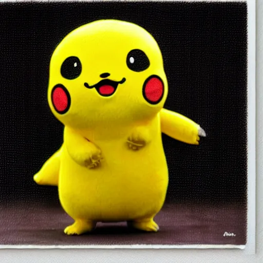 Image similar to Hyperrealistic Pikacho, photograph, standing on a blank background