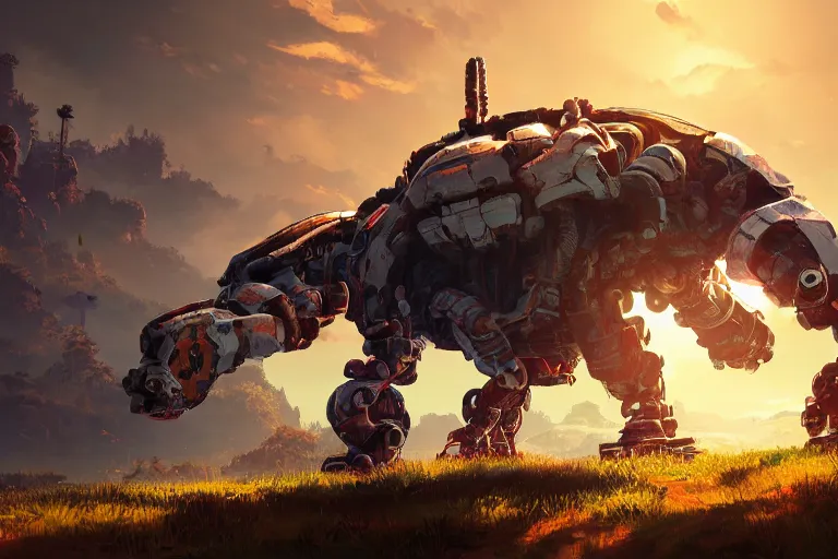 Image similar to shellsnapper machine mecanical creature robot of horizon forbidden west horizon zero dawn bioluminiscence global illumination ray tracing hdr fanart arstation by ian pesty and alena aenami artworks in 4 k