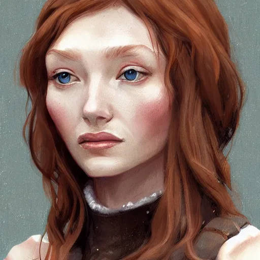 Prompt: eleanor tomlinson posing peasantry clothing, wistful, highly detailed, digital painting, artstation, concept art, smooth, sharp focus, illustration